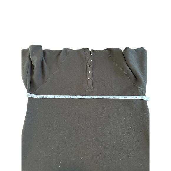 Marissa Webb Black So Uptight French Terry Plunge‎ Henley Sweatshirt Size Large - Picture 9 of 11